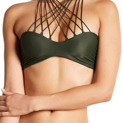 NWT MIKOH Kahala Strappy Green Halter Bikini Top size XS Extra Small - Image 1 of 4