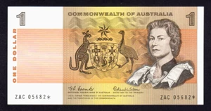 Australia R-71 S. (1966) 1 Dollar - Coombs/Wilson. STAR Note. Prefix ZAC. aU-UNC - Imagen 1 de 2