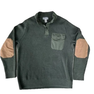 Duluth Trading Co Herren L Brigadier Knopf Attrappe Pullover Armeegrün UVP $ 99,95 - Bild 1 von 5