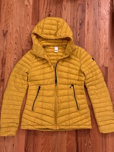 Decathlon Woman’s Puffer Jacket Size Medium Hooded Forclaz Coat - Foto 1 di 3