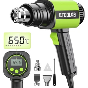 Heißluftpistole 2000W, LCD, 50-650°C, Schrumpfschlauch, Düsen, Schaber - Bild 1 von 10