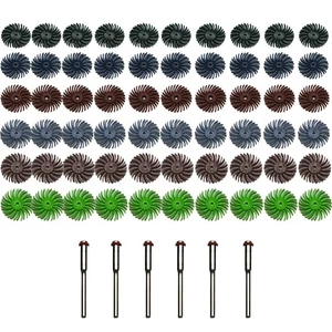 TMAX 66 pc Radial Bristle�(1/8" Shank Mandrel) for Rotary Tool - Mixed Grit - Picture 1 of 4