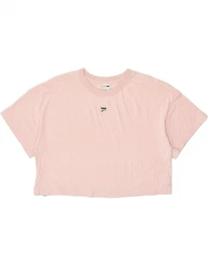PUMA Womens Oversized Crop T-Shirt Top UK 14 Medium Pink Cotton BL25 - Picture 1 of 5