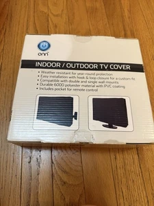 New Onn Indoor/Outdoor Black TV Cover for 40'' To 43" TVs Flat Screen ONA18AV021 - Picture 1 of 2
