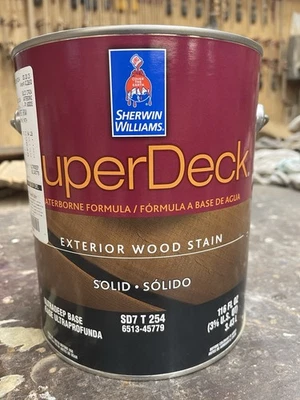 Sherwin Williams Super Deck 1 galón color liso mancha/marrón ruso personalizado Foto 1 de 3