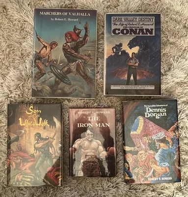 Lot of  5 ROBERT E. HOWARD Hardcover 1st Ed. Books DENNIS DORGAN The Iron Man HC - Image 1 of 4