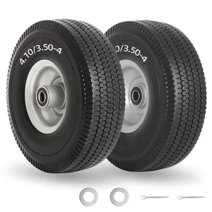 Neumático sin planos de 4,10/3,50-4", neumático sólido de 10" con orificio de eje de 5/8", 2,2" de... - Imagen 1 de 7
