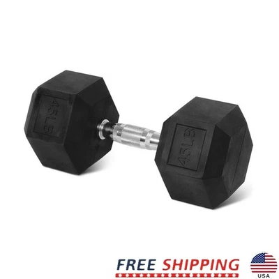 Mancuerna hexagonal 45 lb cubierta de goma entrenamiento de fuerza gimnasio en casa agarre duradero nueva Foto 1 de 4