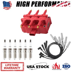 For 2007-2011 JEEP Wrangler 3.8L V6 UF305 Ignition Coil & Spark Plugs Wires Set - Picture 1 of 24