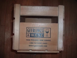 Caja de vino decorativa de madera maciza Geerlings & Wade hecha en Canadá almacenamiento de 12 botellas - Imagen 1 de 4