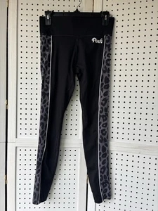 PINK Victoria's Secret Ultimate Black Active Leggings Leopardenstreifen Damen SM - Bild 1 von 5