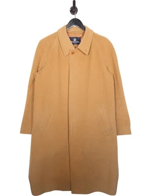 Aquascutum Camel Overcoat Size 40 Oversized Men's Tan Wool Blend Button Up - Image 1 of 4
