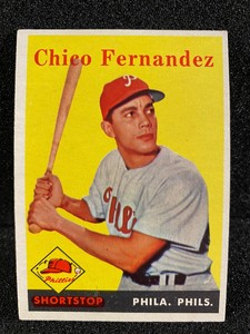 1958 TOPPS BASEBALL #348 - CHICO FERNANDEZ - PHILADELPHIA PHILLIES - EXC NMT