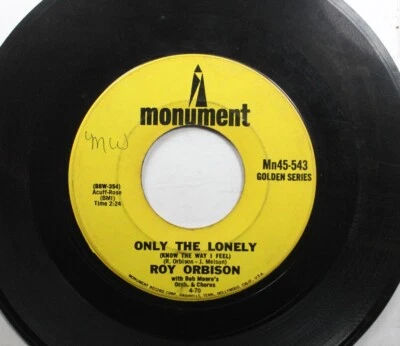 50'S & 60'S 45 Roy Orbison - Only The Lonely / Up Town On Monument - Image 1 of 2