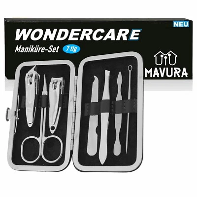 WONDERCARE Maniküre Set Pediküre Nagelset Nagelpflege Nagelschere Nagelfeile 7er - Bild 1 von 4