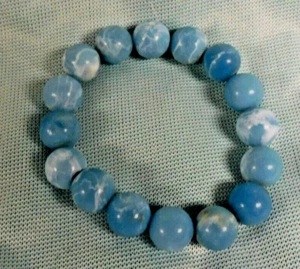 LARIMAR BRAVELET STRETCH 1/2 INCH ROUND BEADS PUERTO RICO EXQUISITE NEW W/O TAG - Picture 1 of 4