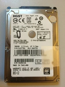 HGST HTS547550A9E384, 500 GB, 0J11459-DA4726_, disco rigido donatore SATA 2,5 - Foto 1 di 2