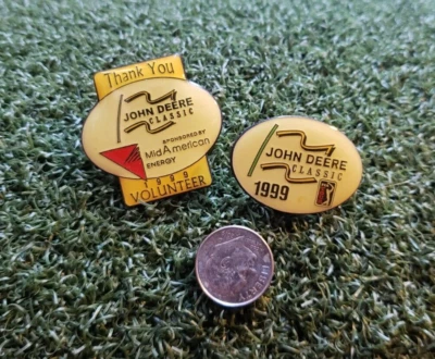 🔥 约翰迪尔经典 1999 年翻领胸针和志愿者感谢徽章 PGA 高尔夫 — 第 1/2 张图片