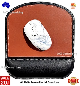 Mousepad PU Leather Ergonomic with Wrist Rest, Non-Slip, Wrist Support Mouse pad - Picture 1 of 8