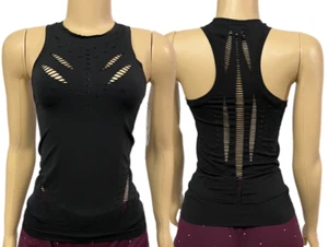 Victorias Secret Seamless Perforation Sports Tank Top Black New - Picture 1 of 2