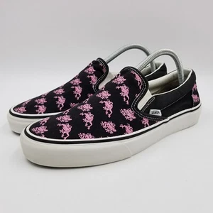RARA Vans scarpe classiche slip on nere rosa rane unisex uomo 8,5 donna 10 usate in ottime condizioni! - Foto 1 di 21