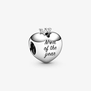 Pandora Crowned Heart Mum of The Year Heart Silver Charm S925 ALE - Picture 1 of 3