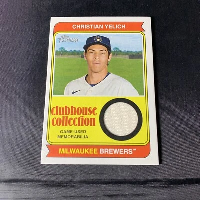 2023 Topps Heritage Christian Yelich CCR-CY Game Used Memorabilia Jersey - Image 1 of 3