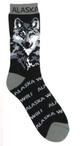 Mens Alaska Wolf Graphic Towel Sock (NEW) - Picture 1 of 1