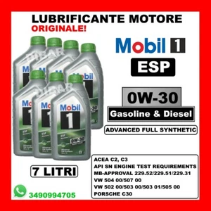 7LT OLIO MOTORE ORIGINALE MOBIL 1 ESP 0W30 ACEA C2/C3 IN 7 LATTINE DA 1 LITRO - Imagen 1 de 1