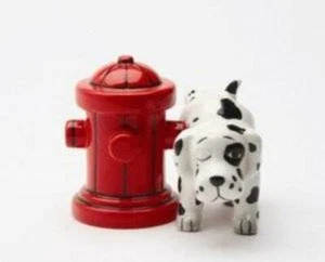 Dalmation Fire Hydrant Salt Pepper Shakers Magnetic Kitchen Decor - Picture 1 of 1
