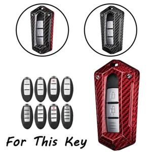 Funda de fibra de carbono para llave de coche para Nissan Teana 370Z Rogue Sentra Titan Altima - Imagen 1 de 12