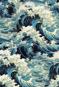Jiffdiff Blue White Sea Wave Ocean Peek and Stick Wallpaper for Bedroom 17"X120" - Picture 1 of 7