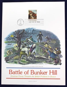 Battle of Bunker Hill 1975 H.E. Harris Print, FDC 10c #1564 USA Stamp - Picture 1 of 6