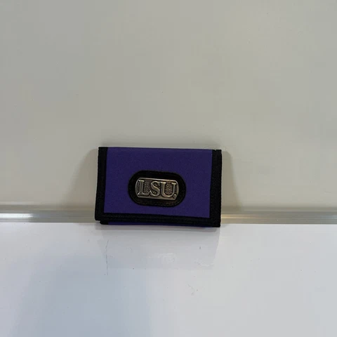 LSU Tigers Nylon Tri-Fold Wallet [NEW] NCAA Collegiate Licensed Product With Tag Cover
