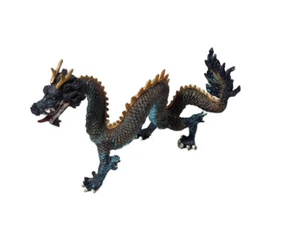 Plastoy Blue Horned Emperor DRAGON 7" Figure Figurine Chinese Oriental Safari - Picture 1 of 4
