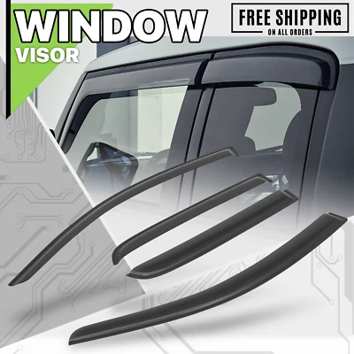 Window Visor Tape-On Vent Wind Rain Deflector Guard fit 14-17 Mitsubishi Mirage - Image 1 of 4