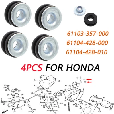 4 ojales de goma de montaje en guardabarros para Honda CR250M CR125M CR125 XL250 61103-357-000 Foto 1 de 4