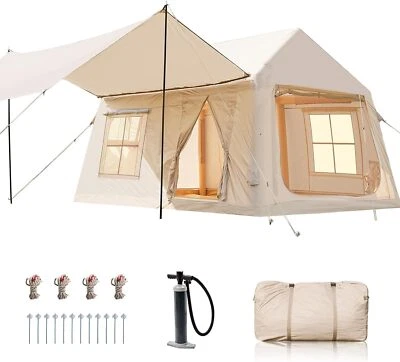 SLSY Aufblasbares Zelt 8-10 Personen Air Glamping Zelte mit Luftpumpe Sonnendach - Bild 1 von 4