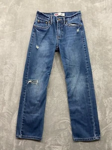 Levi's Jeans Boys 14R Blue 514 Straight Solid Medium Wash Denim Outdoors 26x26 - Picture 1 of 13