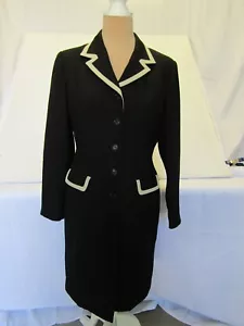 Talbots Petites Button Front Dress Black with beige Access Size 10 - Picture 1 of 15