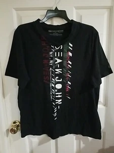 Camiseta Sean John Para Hombre Cuello en V Negra Manga Corta Gráfica Talla XL - Imagen 1 de 8