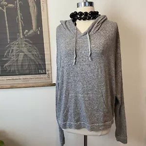 Brandy Melville One Size Sweater Hoodie Gray Womens Drawstring - Picture 1 of 9