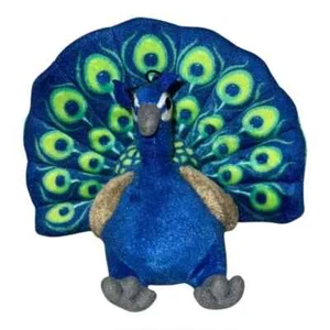 Wild Republic Cuddlekins Peacock Stuffed Animal 12" Blue Green Plush EUC - Picture 1 of 7