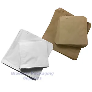 Brown Kraft / White Sulphite Strung Paper Food Bags for Sandwich, Groceries etc - Picture 1 of 3
