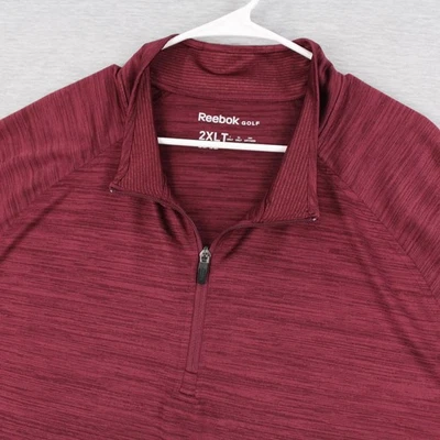 Pullover Reebok Golf 1/4 Cremallera Para Hombre Talla 2XLT Borgoña Poliéster Manga Larga Foto 1 de 4