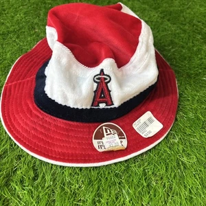 Vintage Los Angeles Angels Small/Medium New Era MLB Red White Blue Bucket Hat - Picture 1 of 3