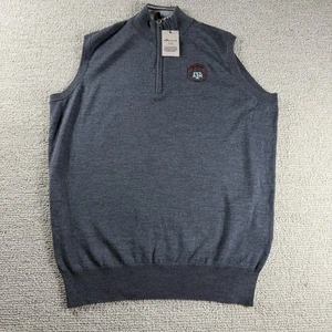 Chaleco Suéter Ligero Peter Millar Texas A&M 1/4 Cremallera Gris Para Hombre Talla M - Imagen 1 de 8