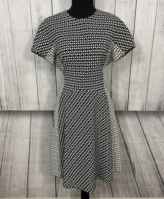 Vestido para mujer Lela Rose talla 8 negro blanco micro cuadros acampanado línea A Foto 1 de 4