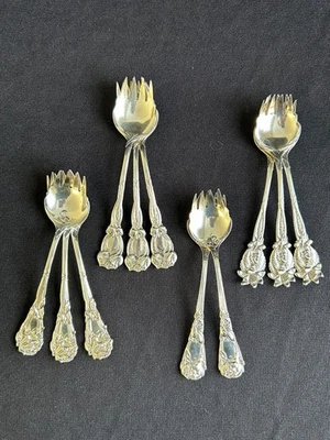 Colheres de sorvete antigas de prata esterlina Durgin - Conjunto de 11 - Imagem 1 de 4