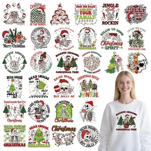 DTF Transfers Druckfertig - 30 Stück Weihnachten Skelett Bügeltransfers Fo... - Bild 1 von 6